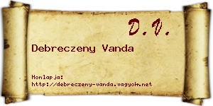 Debreczeny Vanda névjegykártya
