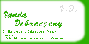 vanda debreczeny business card